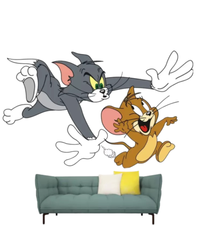 tom and jerry wall sticker Self Adhesive Sticker