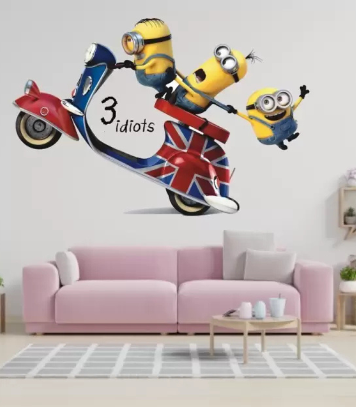 Minions on Scooter Wall Stickers