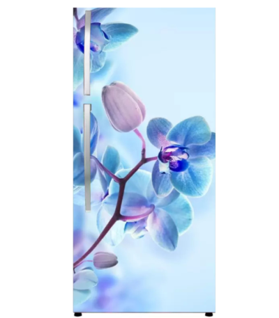 Multicolor 3D Floral Design Double Door Fridge Sticker 1