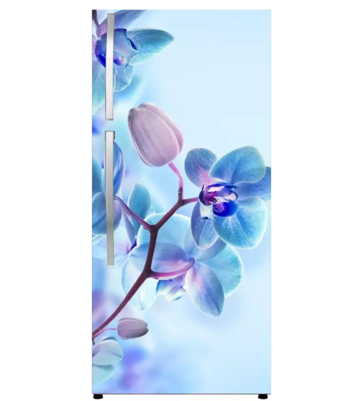 Multicolor 3D Floral Design Double Door Fridge Sticker 1