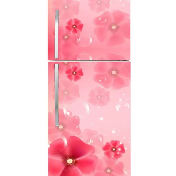 floral pattern Double Door Fridge Sticker